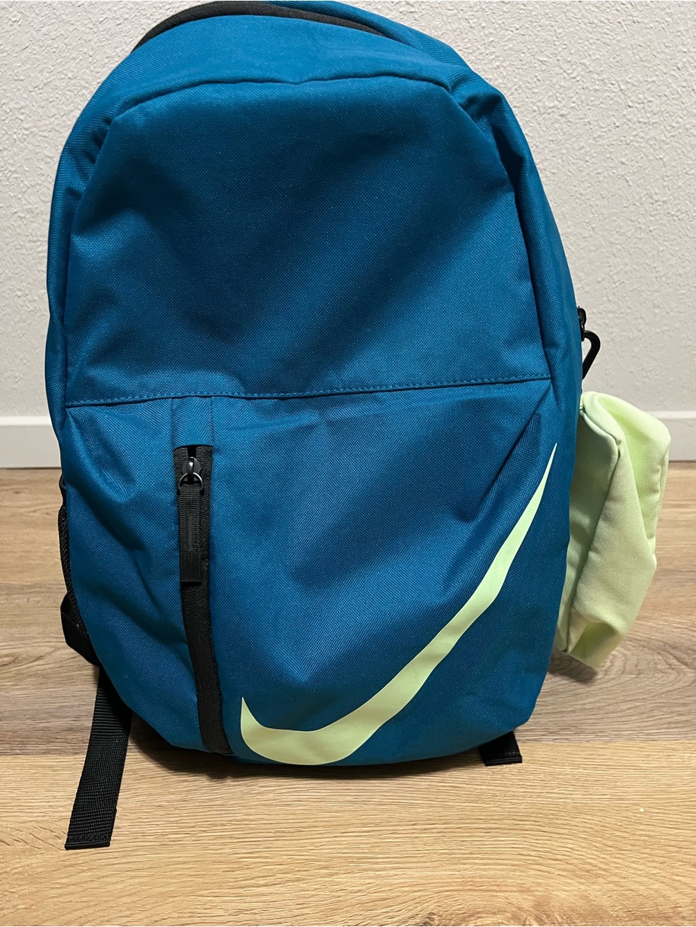 Nike Teal Backpack with Lime Swoosh